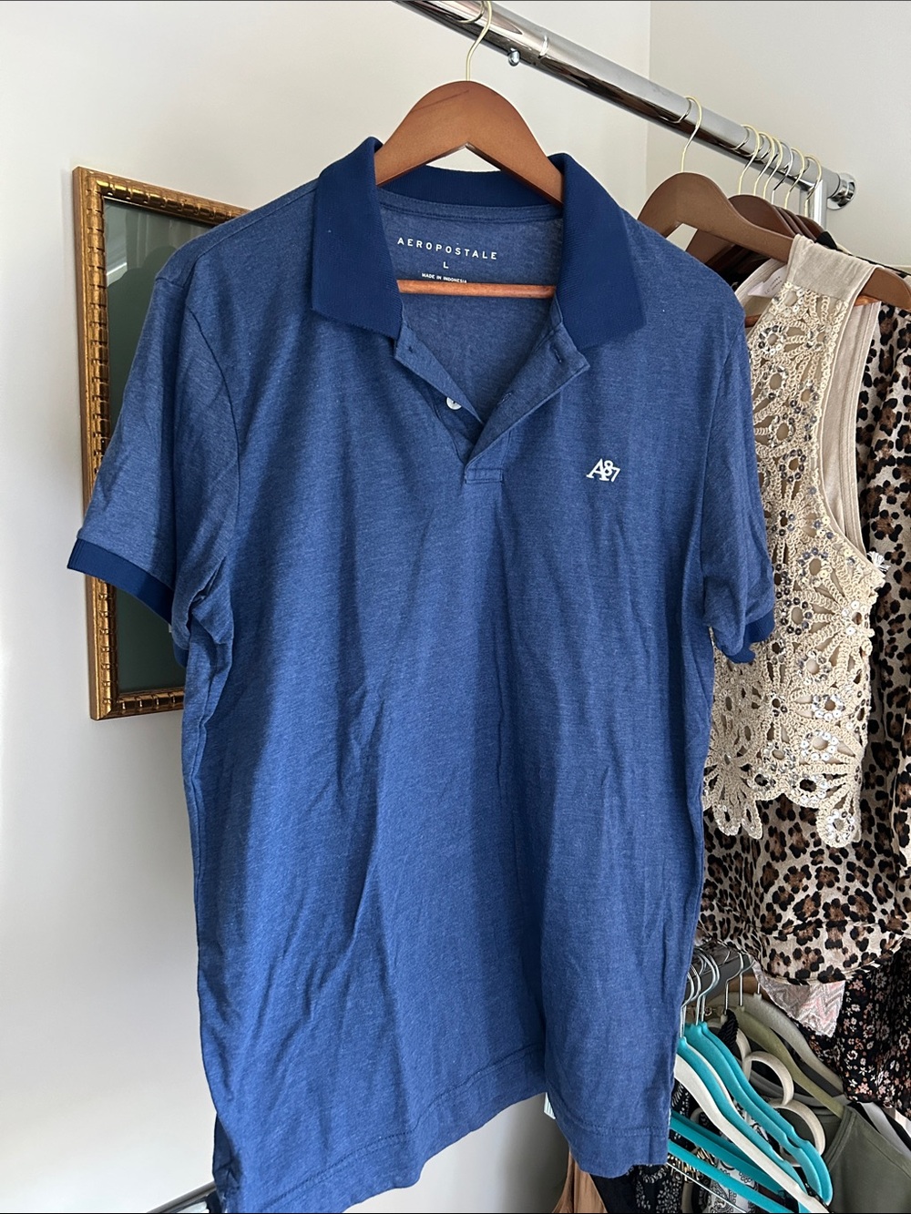 Aeropostale Guys L dark blue short sleeve Polo Shirt